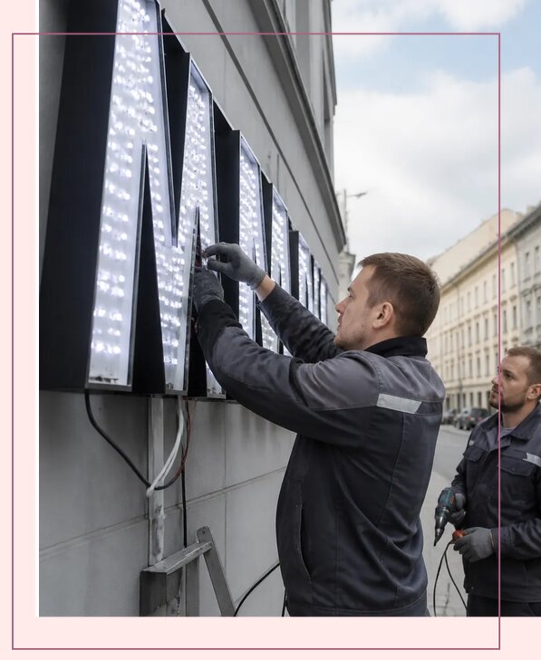 Изготовление и монтаж светодиодных LED вывесок в Уфе
