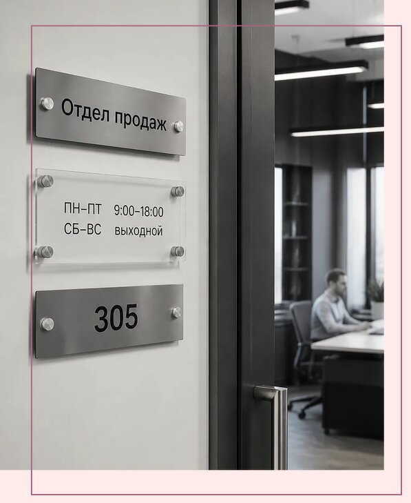 Офисные таблички на дверь в Уфе по цене от 5035 р. | Аванза-Уфа
